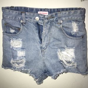 Renamed ripped denim shorts